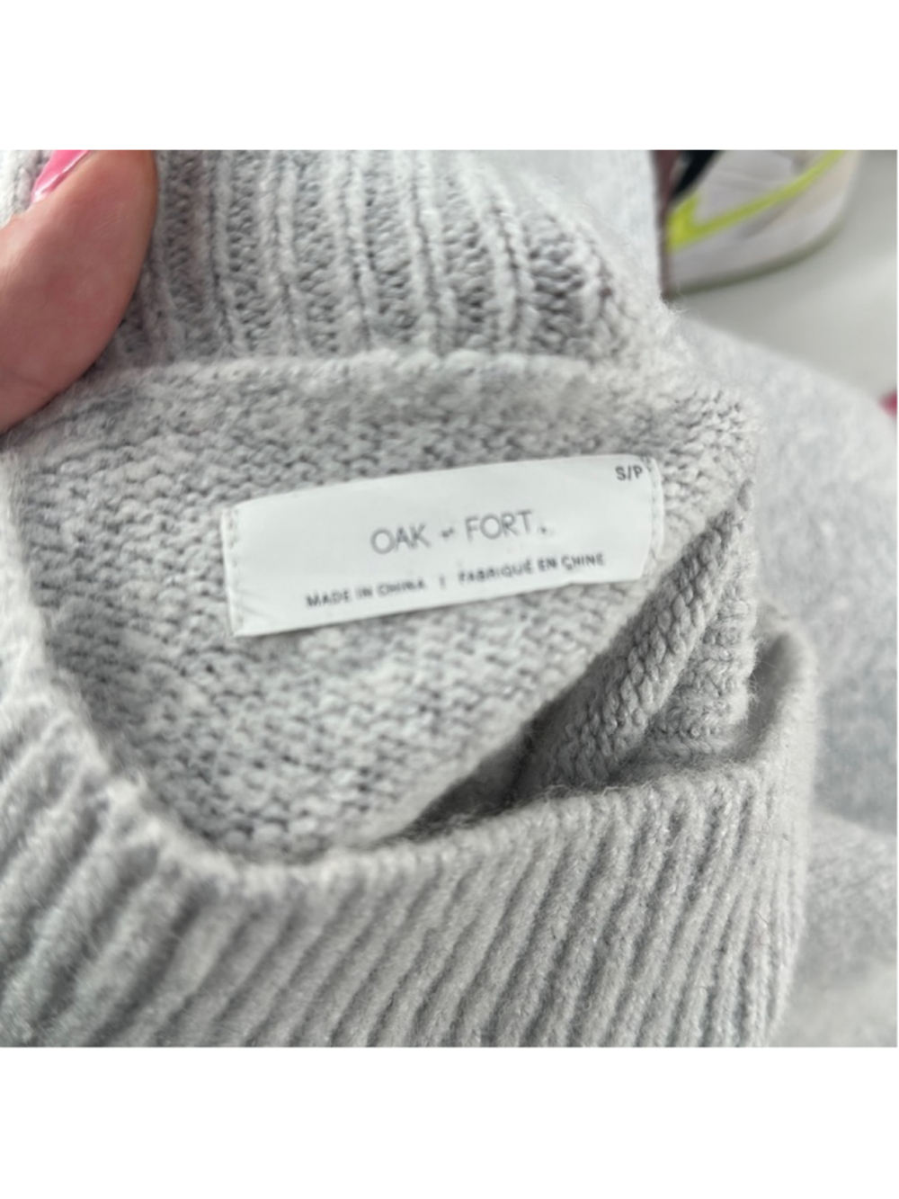 Oak + Fort oversized sweater warm light gray ribbed hem and cuffs sz sm - Picture 2 of 9